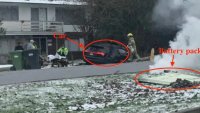 Батерията на Audi e-tron излетя при катастрофа