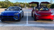 Lamborghini Urus срещу Tesla Model X P100D на пистата (ВИДЕО)