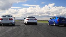 Alfa Romeo Giulia, BMW M3 и Cadillac ATS-V се сбориха на пистата (ВИДЕО)
