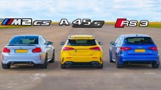 На пистата: Mercedes-AMG A 45 S в битка с BMW M2 CS и Audi RS3