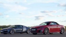 Старо Audi R8 срещу ново Audi TTS - кой е по-бърз?