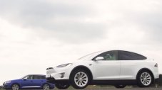 Tesla Model X срещу Audi SQ7 на писта (ВИДЕО)