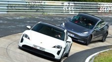 Porsche Taycan срещу Tesla Model 3 на &bdquo;Нюрбургринг&ldquo;