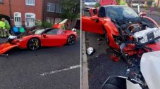 Шофьор размаза Ferrari SF90 и избяга