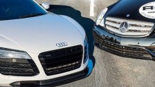 Миниван на Mercedes и Audi R8 си спретнаха гонка