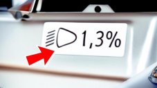 Какво означава стикерът с фарове и проценти под капака?