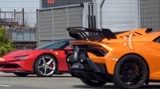 Какво прави Ferrari SF90 Stradale във фабриката на Lamborghini?