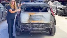 Изгорял електромобил изненада със състоянието на батерията