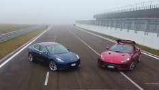 Кой е по-бърз: Tesla Model 3 P или Ferrari Portofino