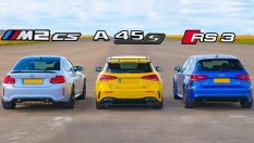 На пистата: Mercedes-AMG A 45 S в битка с BMW M2 CS и Audi RS3