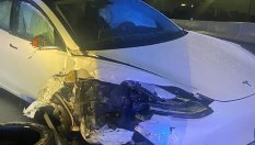 Tesla на автопилот удари полицейска кола