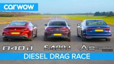Битката на дизелите - Audi A8, Mercedes E400 или BMW 8-Series? 