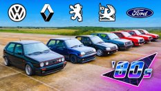 Най-добрите компактни спортни коли от 80-те в спор на пистата