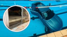 Шофьорка обърка педалите и скочи в пълен с хора басейн 