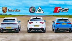Audi RS Q3, Porsche Macan и Alfa Romeo Stelvio в спор на пистата