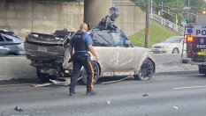 Ето какво става, когато Range Rover падне върху Honda