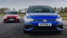 VW Golf R срещу Mercedes-AMG A45 S в дрифт-битка