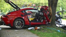 Нова Toyota Supra бе унищожена по време на тест-драйв