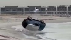 Шофьор беше катапултиран от Toyota FJ Cruiser при опасна маневра на плаж