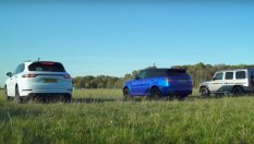 Porsche Cayenne Turbo, Range Rover Sport SRV или Mercedes-AMG G 63? (ВИДЕО)