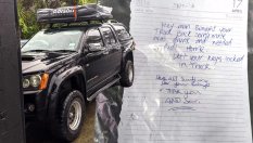 Откраднат пикап беше върнат с извинително писмо и подаръци