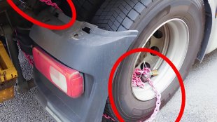 Защо в Германия слагат розови вериги на камиони