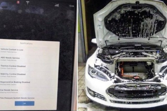 Сблъсък на Tesla Model S със суровата руска действителност