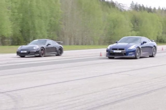 Nissan GT-R срещу Porsche 911 GT3