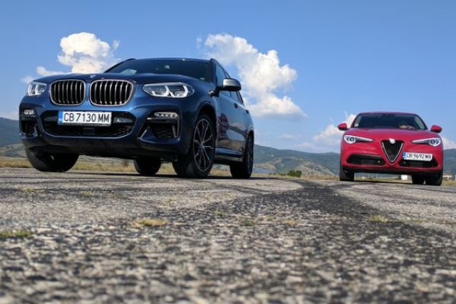 Напук на гравитацията: Най-мощното BMW X3 срещу Alfa Romeo Stelvio