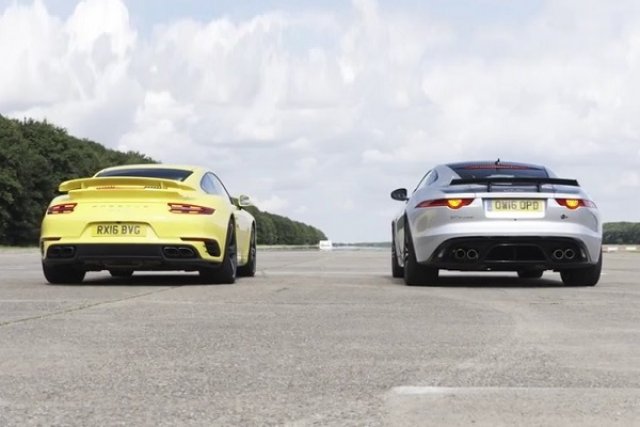 Jaguar F-Type поиска реванш от Porsche 911 Turbo