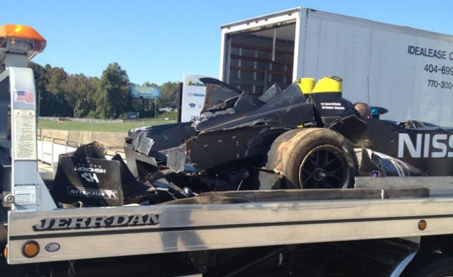 Американският DeltaWing се разби на тренировка