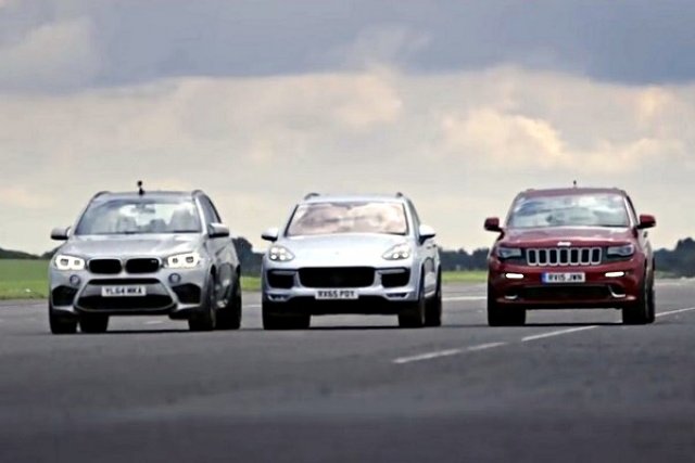 Кой е по-бърз - X5 M, Cayenne Turbo S или Grand Cherokee SRT?