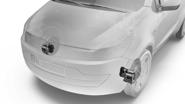 ZF показа електрическа паркинг спирачка за предните колела