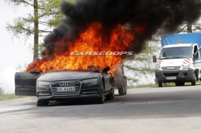 Прототип на новото Audi A7 изгоря по време на тестове