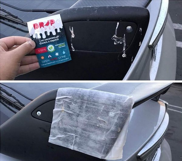 Птичите изпражнения имат уникалната способност да проникват в боята и да нанасят трайни щети. Един пакет от тези специални кърпички обаче може да ви реши проблема - те са разработени специално за премахване на подобни замърсители и почистват идеално, без да остане следа. 
Струват около 20 лева 