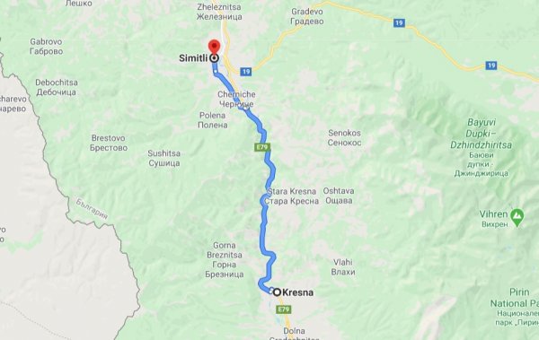Участъкът между Симитли и Кресна и от двете страни вече е заобиколен от високоскоростни магистрални пътища. Свикналите със скоростта автомобили често не съобразяват скоростта си, когато навлязат в завоите. 
