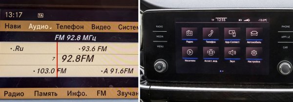 Разбира се, съвременното Polo е на светлинни години пред 10-годишния Mercedes по отношение на информационните технологии. То предлага свързаност, дистанционни услуги, Android Auto и така нататък. Графиката е несравнима с онази в GLK. 
В стария кросоувър мултимедията е с по-малко функции и е по-трудна за ползване. Но пък качеството на звука е осезаемо по-добро. 

