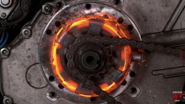 Не отнема много време, преди барабанът и накладките да се нагреят до жълто