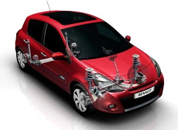 Мекото окачване на Clio е доста комфортно за толкова малък автомобил. Но не е особено издръжливо. Носачи, лагери и маншони заминават доста бързо. Същото важи и за главинните лагери, а задните се подменят само в комплект. 
Като цяло обаче частите за окачването са евтини, а подмяната е лесна. 
