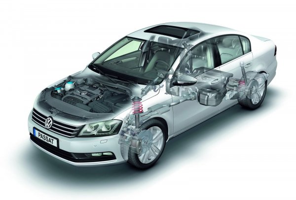 Ходовата част на VW Passat (B7) на практика няма слаби места. Смяната на втулките и шарнирите отделно отделно от носачите е въможна (за разлика от B6). Останалите компоненти също имат сериозен ресурс, който обикновено надхвърля пробег от 100 000 км.

Въпреки общата висока надежност на окачването, този автомобил, противно на мнението на някои хора, че германската изработка задължително означава здравина, не е предназначен за каране по тежки терени, тъй като това може да му нанесе сериозни увреждания.
