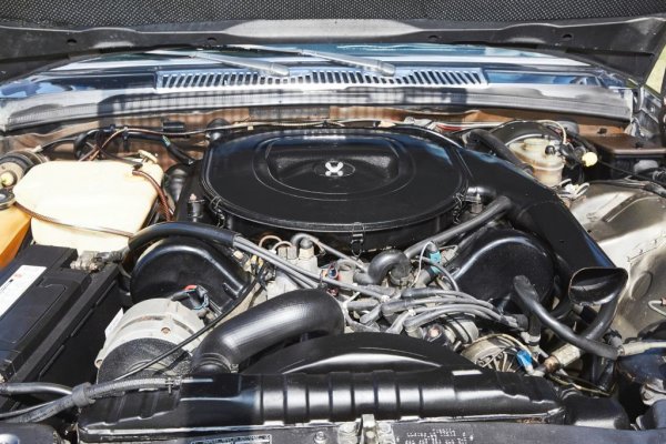 Двигателят на 6.9 е с един горноразположен вал, с цилиндрови глави от подсилена алуминиева сплав и с пълни с натрий клапани. Произвежда впечатляващите за онази епоха 286 конски сили и впечатляващите дори днес 549 Нм максимален въртящ момент. Той е сред първите агрегати с електромеханичното впръскване K-Jetronic на Bosch. 
Всеки двигател се сглобява ръчно и след това преминава фабрично изпитание от 265 минути, от които 40 при непрекъснато пълно натоварване. 
