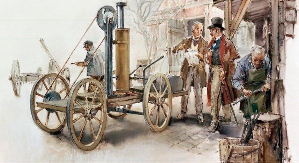 Водородното задвижване всъщност предхожда познатата ви Toyota Mirai с повече от две столетия. В зората на XIX век френско-швейцарският изобретател Франсоа Исак Дьо Риваз по същество разработва първия двигател с вътрешно горене - само че горящ водород, а не бензин - и го монтира в малък експериментален автомобил. Технологията е далеч от съвършенство - "шофьорът" на практика трябва ръчно да управлява клапаните и възпламеняването, действайки като разпределителен вал и дистрибутор едновременно. Но важното е, че началото е поставено. 
