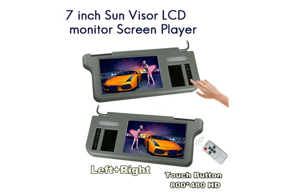 За тези, които нямат достатъчно дисплеи в колата, китайските производители са подготвили козирка със 7-инчови TFT-екрани. Пластмасовите визьори се захранват от 12V и имат два видео-изхода. За всеки се разчита на дистанционни управления, като езикът може да се сменя. Подобен сенник струва около 50 долара.