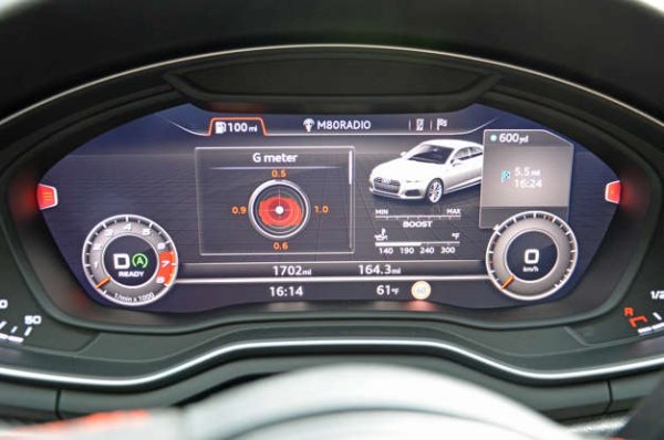 Някои от тях са интегрирани в цифровия инструментален приборен панел, докато други са &bdquo;заровени&ldquo; в няколко менюта дълбоко в сензорния екран. При модели на Audi Sport, например, може да бъде извадено изображение, на което се показват мощността и въртящия момент на двигателя в реално време. Измервателите на G-силата също са често срещани. 