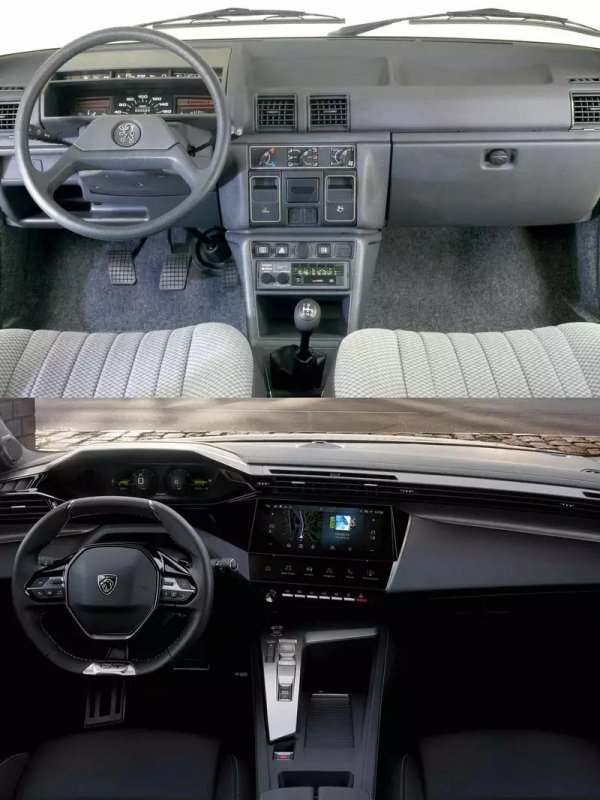 Салонът на 305 бе ужасен и удивително недомислен - радиокасетофонът например се намираше толкова ниско, че нямаше шанс да смените станцията, без да откъснете за дълго поглед от пътя. 
Новото 308, което ще се появи тази есен, е радикално различно. Всъщност немалко експерти сочат интериорите на съвременната гама на Peugeot за еталон. 
