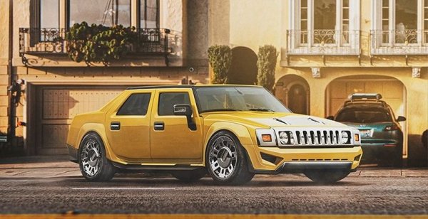 Как се прави седан Hummer? Лесно. За основа се взима Hummer H2 и се мащабира по височина, за да стане много по-ниска. Освен това е по-добре да се омекотят колесните арки, за да получи по-дружелюбен вид. И, разбира се, да се понижи окачването. Това е всичко.
