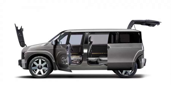 Той има плъзгащи се врати от двете страни и трансформиращ се салон, което позволява семейният кросоувър да се превърне в товарен микробус за минути. Панелите на каросерията са покрити със специално устойчиво на надраскване съединение. Имаше слухове, че производствената версия ще се появи през 2020 г., но това така и не се случи.
