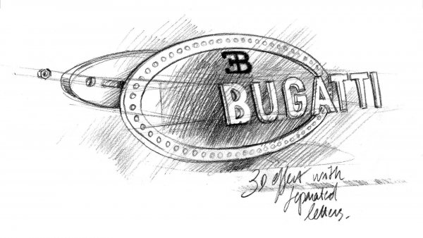 Леката заобленост и обемност на емблемите на Bugatti не е дело на щамповането или изрязването. Заради типа емайл и топлината, използвана по време на емайлирането, заоблянето е натурален процес, който именно помага да се постигне триизмерния ефект. И тъй като всяка една емблема е ръчно изработена, възможно е да се получат минимални разлики в процеса на изработка. Което ще рече, че всеки един автомобил на Bugatti има собствена уникална емблема.