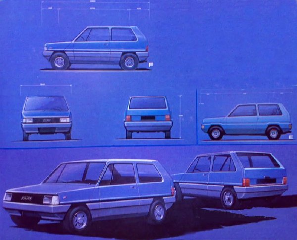 Джорджето Джуджаро и колегата му от новооснованата Italdesign Алдо Мантовани се затварят за 15 дни в Порто Черво, Сардиния, за да създадат концепцията за бъдещия най-базов модел на Fiat. Работят денонощно, за да се вместят в поставения от шефа на Fiat Карло де Бенедето срок. Едва когато се връщат в Торино, научават, че де Бенедето е напуснал. 
