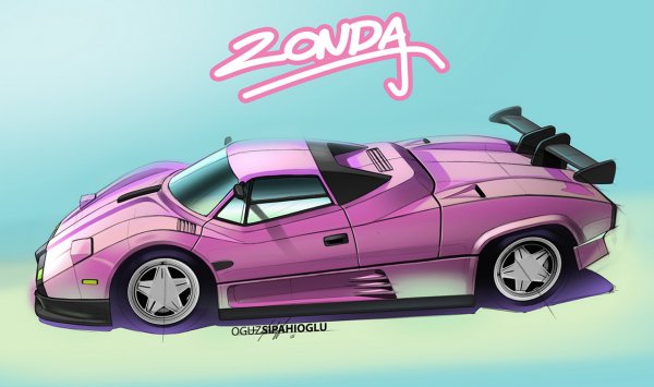 Pagani Zonda от 80-те години на миналия век. Снимките са дело на независим дизайнер от Турция